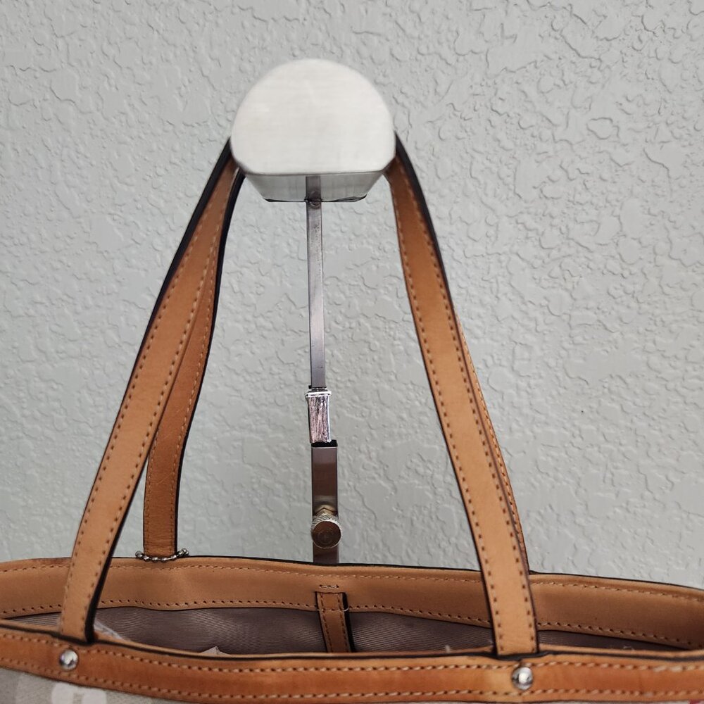 Coach Peyton Signature Khaki Satchel Handbag Purse - Picture 4 of 12